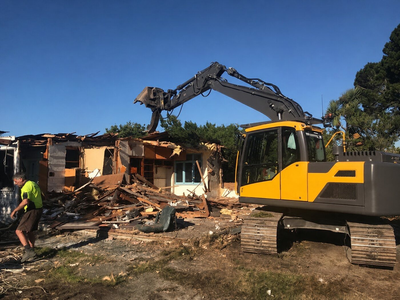 House demolition in Clifton Hill Christchurch