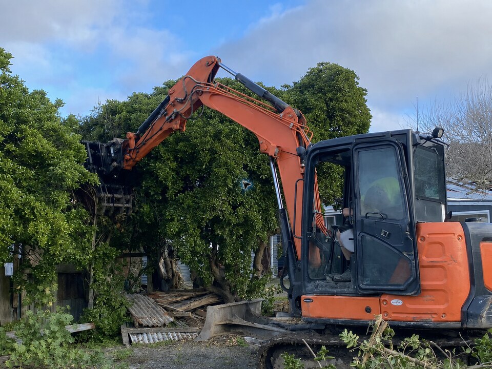 Hitachi earthmoving equipment working on a Christchurch and Canterbury site